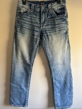 Buckle BLACK Men's Faded Light Blue Straight Jeans